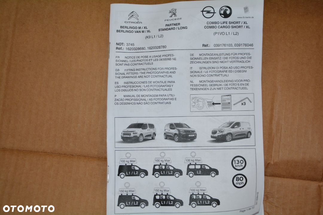 Peugeot Partner II  bagażnik dachowy  Oryg Peugeot Alu NOWY - 5
