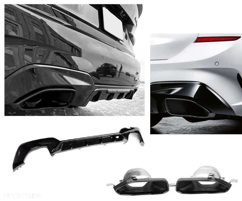 Difuzor Bara Spate M BMW G20 G21 model 340, 340i M look, Negru Lucios - 3