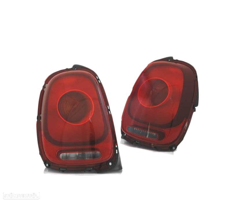 FAROLINS TRASEIROS MINI COOPER F56 F55 F57 14- VERMELHO PRETO - 1