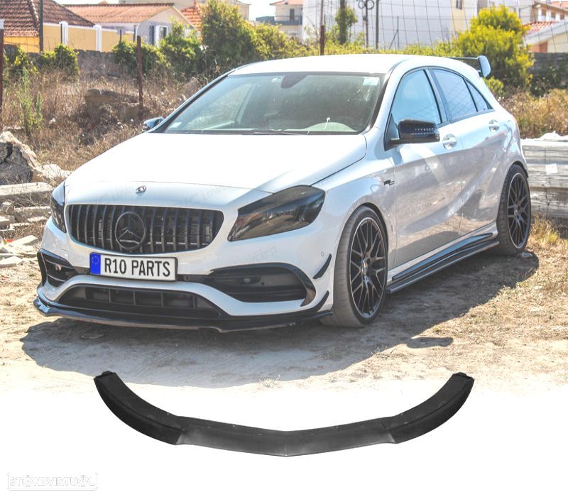 SPOILER LIP FRONTAL MERCEDES W176 AMG 12-15 LOOK A45 PRETO - 1