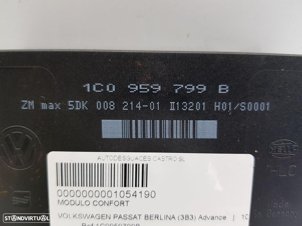 MODULO CONFORT VOLKSWAGEN PASSAT 2001 - 1