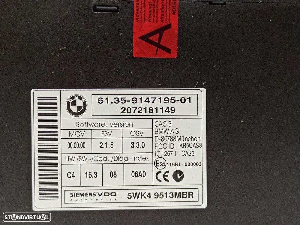 MÓDULO ELETRÓNICO BMW SERIE 1 BERLINA (E81/E87) 118D - 5