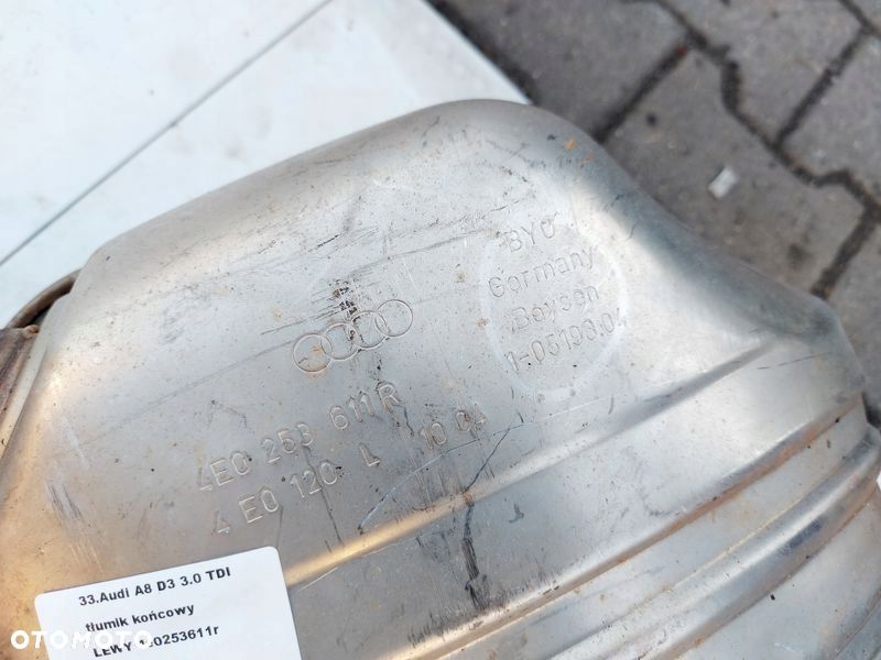 audi a8 d3 3.0 tdi tłumik końcowy wydech lewy 4e0253611r - 6