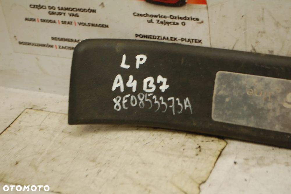 LISTWY NAKŁADKI PROGOWE PRZÓD + TYŁ AUDI A4 B7 S-LINE 8E0853375A 8E0853374A 8E0853373A - 12