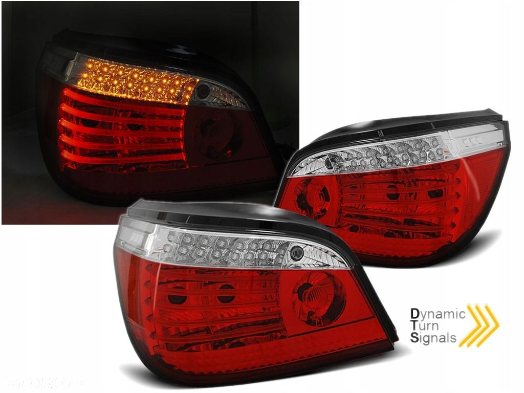 Lampy DIODOWE BMW E60 03-07 RED WHITE LED SEQ - 1