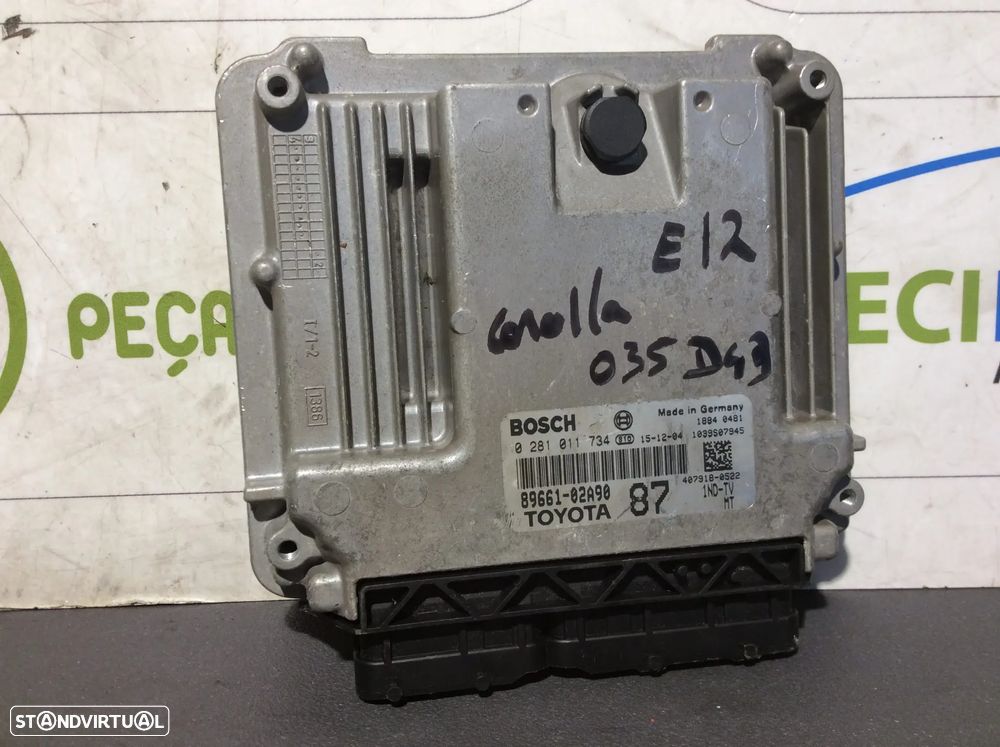 Centralina Motor Toyota Corolla E12 D4D  0281011734  89661-02A90 - 1