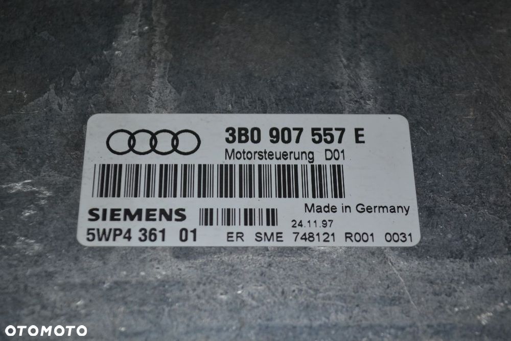VW AUDI STEROWNIK KOMPUTER SILNIKA 1,6 3B0907557E 5WP436101 - 2