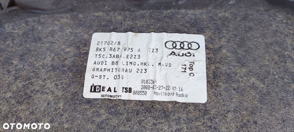 TAPICERKA KLAPY TYL AUDI A4 B8 SEDAN 8K5867975A 2Z3 - 5