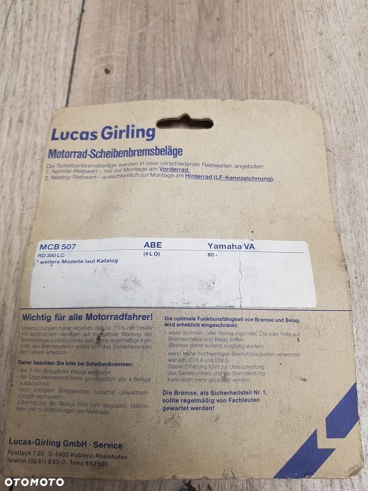 Klocki hamulcowe TRW-Lucas MCB 507 Yamaha RD350 - 5