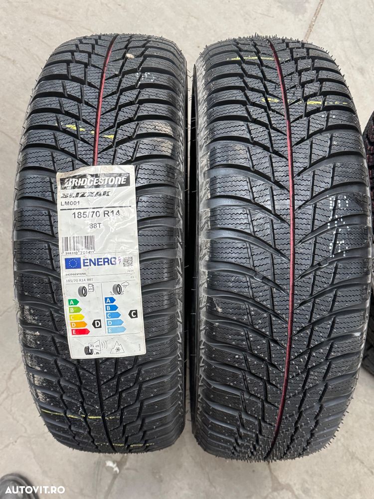 Vând 2 anvelope 185/70/14 bridgestone de iarnă noi - 1
