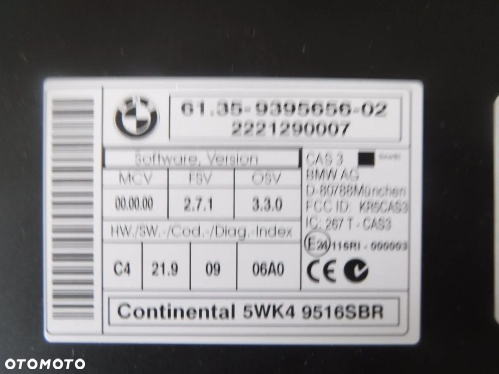 nowy oryginał BMW 1 E82 3 E90 5 E60 E61 6 E63 X1 E84 X5 E70 X6 E71 MINI Z4 E89 MODUŁ CAS3 - 6