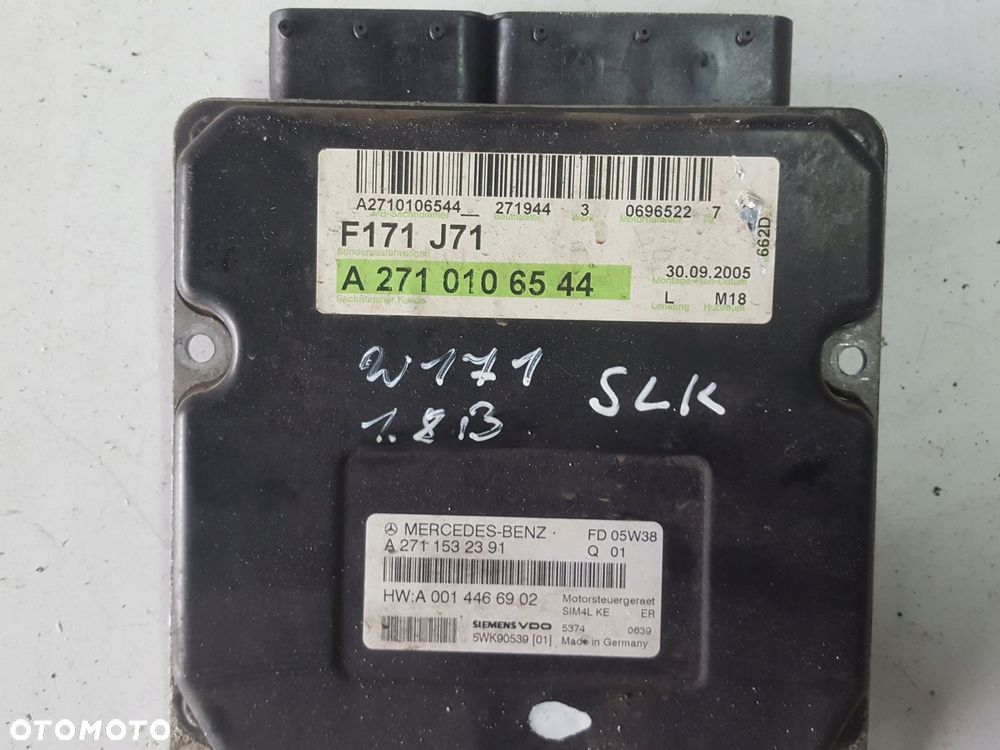 MERCEDES SLK R171 04r- 1.8 K KOMPUTER STEROWNIK SILNIKA A2710106544 - 1