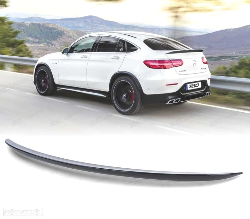 AILERON SPOILER MERCEDES GLC COUPE C253 15-22 LOOK AMG PRETO BRILHO - 1