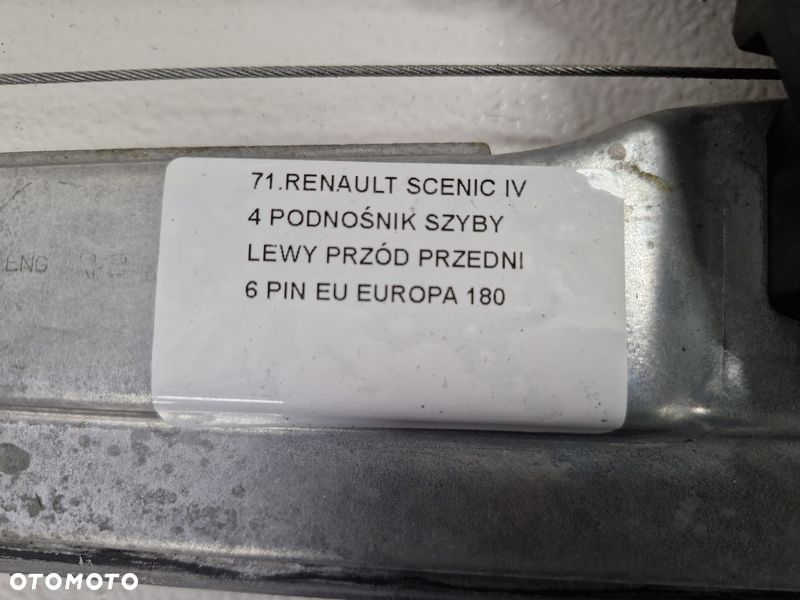 renault scenic 4 iv podnośnik mechanizm szyby lewy przód silniczek 6 pin eu - 2