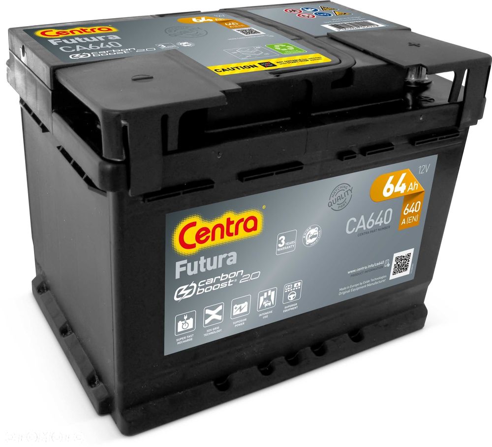 Akumulator CENTRA FUTURA CA640 12V 64ah 640a P+ Radom WYSYŁKA - 1