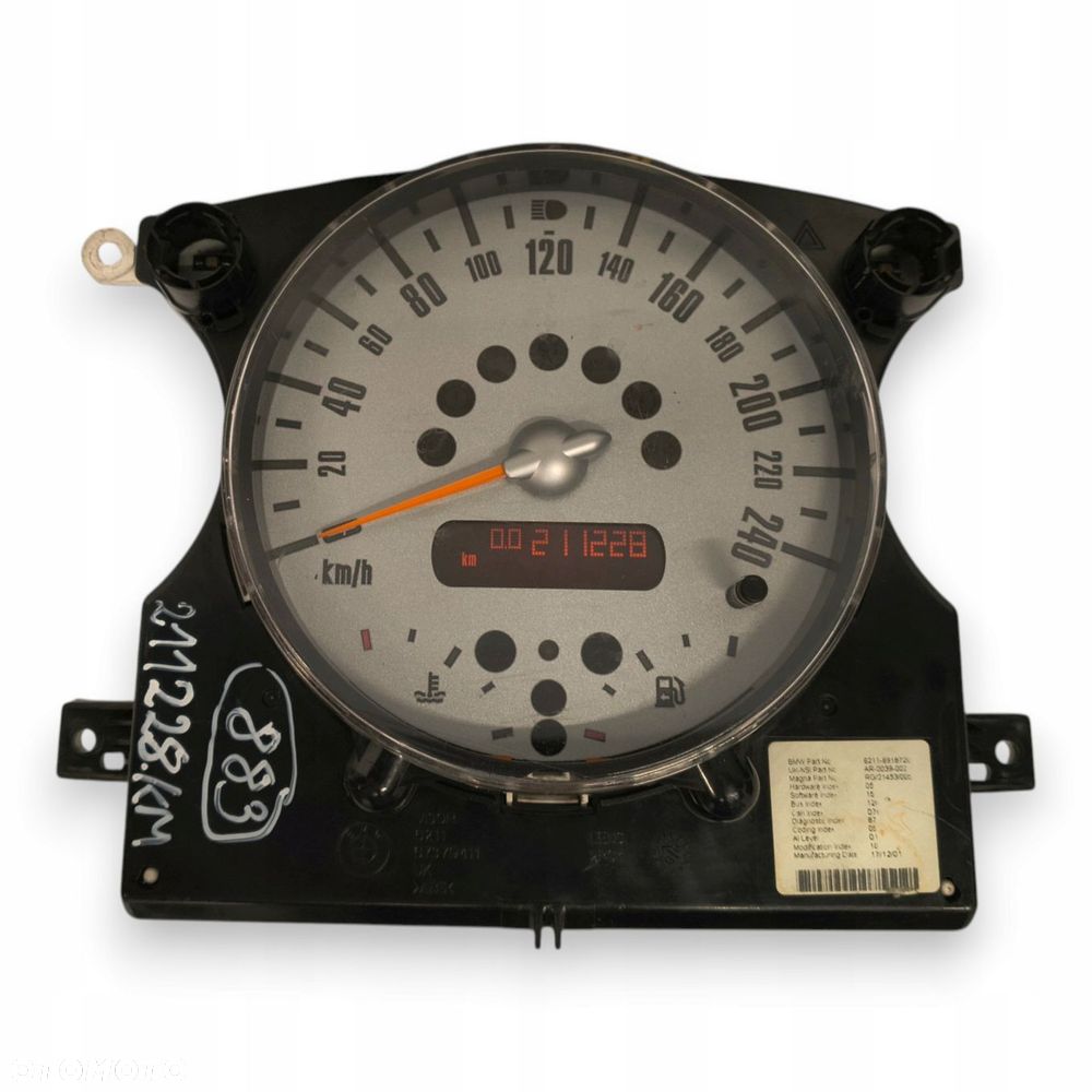 LICZNIK ZEGARY 6918720 Mini Cooper R50 R52 R53 1.6 16V benzyna 211 228km eu - 1