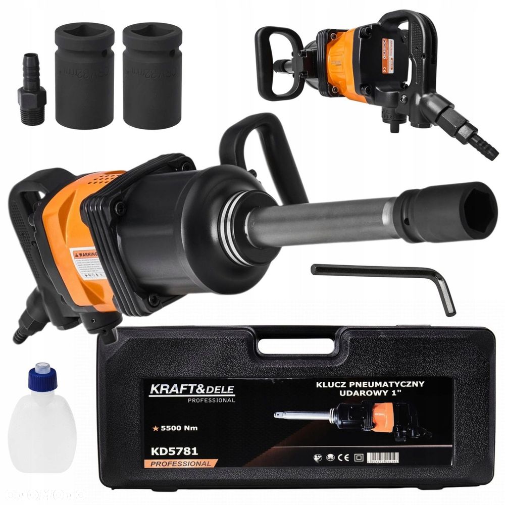 KRAFTDELE KLUCZ UDAROWY PNEUMATYCZNY 1" 5500NM WALIZKA  2 NASADKI KD5781 - 14