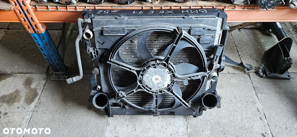 BMW X5 E70 X6 E71 3.0D 3.5D Komplet chłodnic Chłodnice Chłodnica wody klimatyzacji Wentylator 7809321 7586775 7796572 - 9