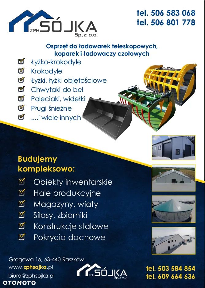 RATY! Chwytak do słomy, siana do ładowarek Manitou, JCB, Merlo, Schaffer, Kramer, Dieci - 2