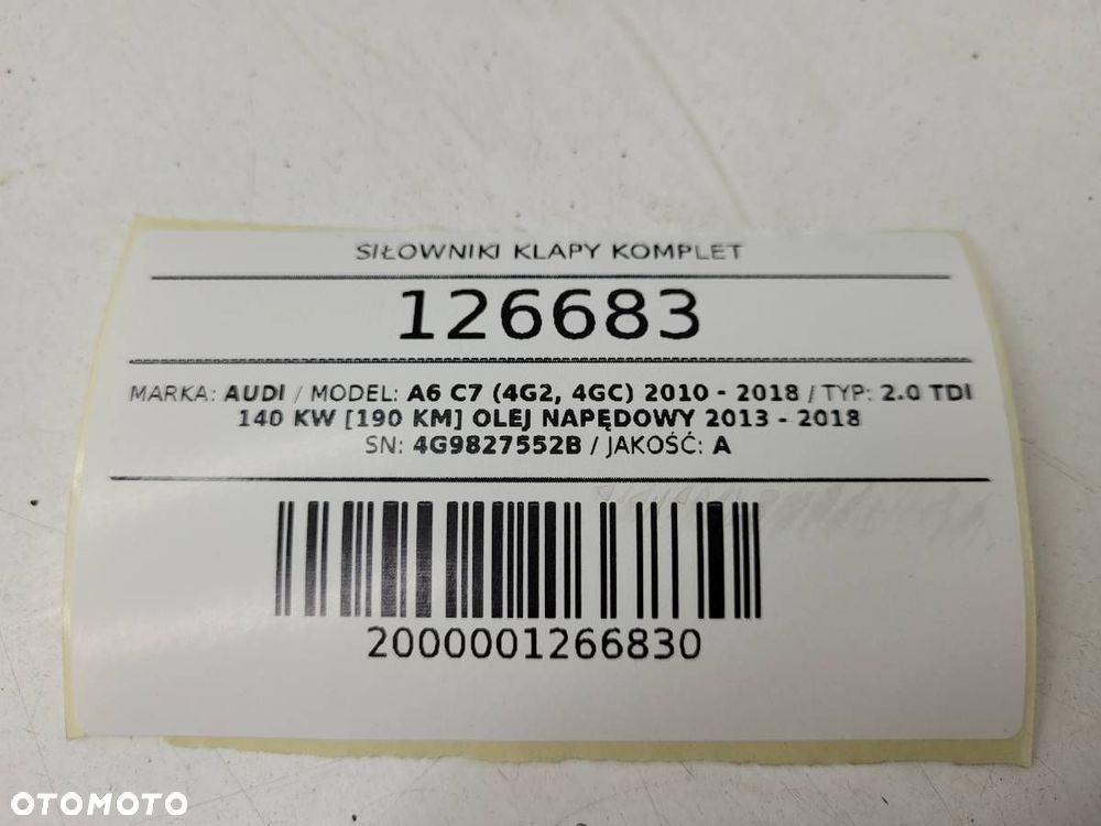 SIŁOWNIKI KLAPY KOMPLET LEWY PRAWY A6 C7 KOMBI 2018 - 7