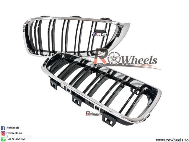 Grila BMW Model M4 BMW seria4 F32 F33 F36 F83 Negru lucios si chrome - 1
