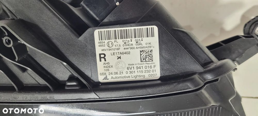 SKODA FABIA III 3 LIFT FULL LED LAMPA PRAWA 6V1 - 10