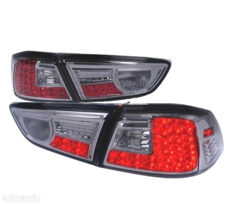 FAROLINS TRASEIROS LED MITSUBISHI LANCER 08+ CROMADO ESCURECIDO - 1
