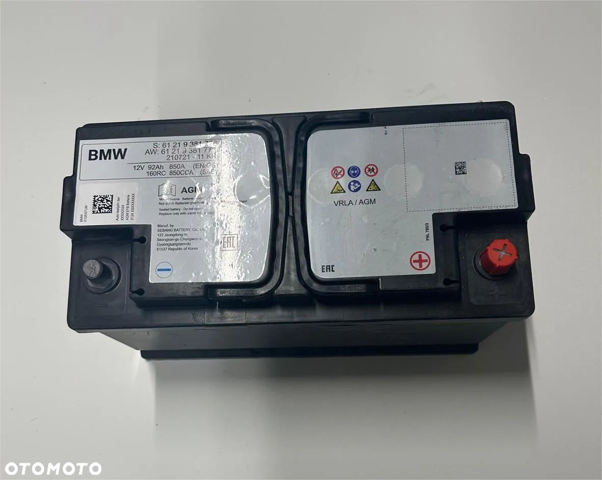 Akumulator Agm bmw 92Ah 850a 12V 2024r - 1