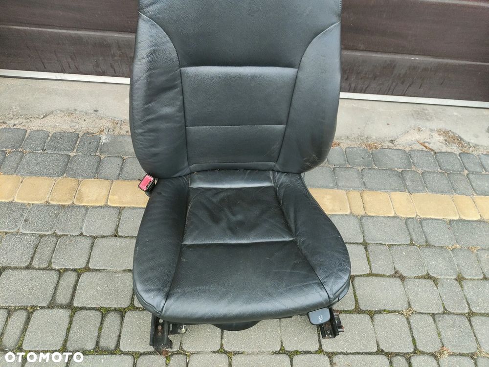 BMW E60 E61 Fotel kierowcy lewy Skórzany Grzany Czarny - 2