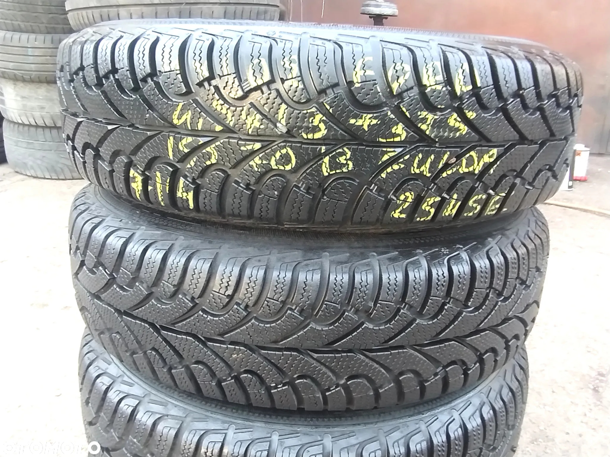 155/70R13 75Q Opony Zimowe Zima Fulda Kristall Montero 2 Legnica ALU-RAD 7mm jak Nowe 4x108 stalowe Ford Ka Fiesta MK3 MAZDA 121 13 155/70 - 2