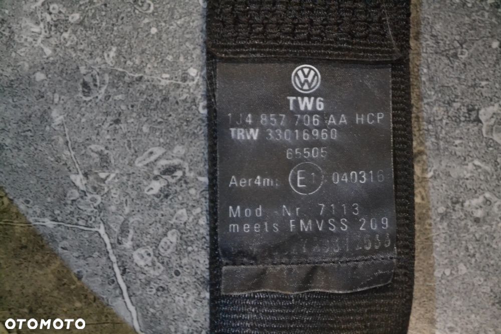 VW GOLF IV BORA PAS BEZPIECZEŃSTWA PRAWY PRZÓD PRZEDNI 1J4857706AA - 2
