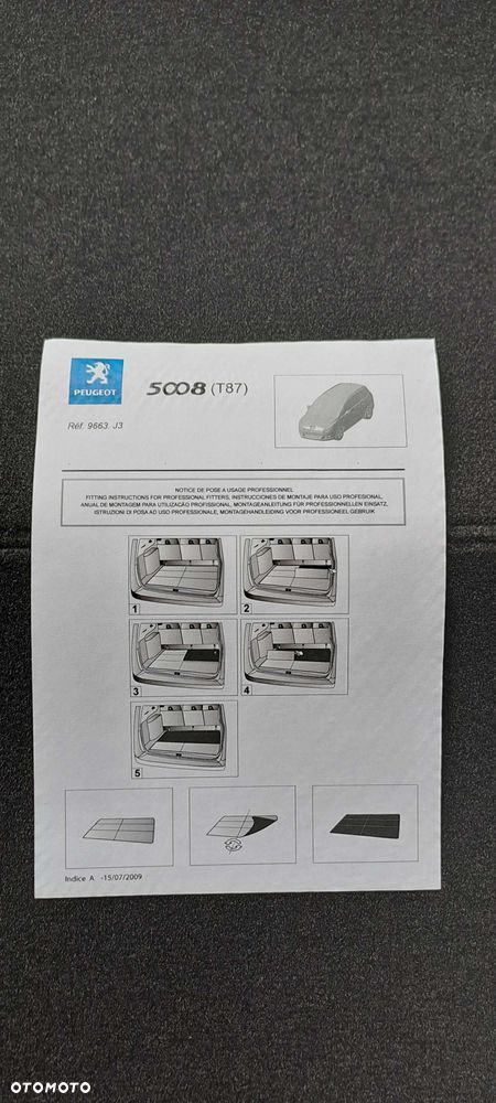 Mata bagażnika dwustronna Peugeot 5008 I NOWA ORG PSA OE 9663J3 - 6