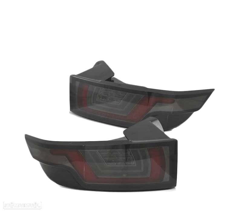 FAROLINS TRASEIROS LED RANGE ROVER EVOQUE PRETO FUMADO ESCURECIDO - 2