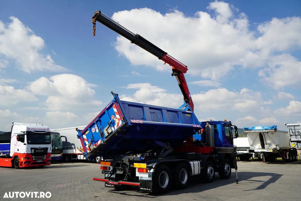 Iveco TRAKKER 410 EEV / 8X4 / Basculantă pe două laturi / HYDROBORTA / BORDMATIC / HDS HMF 1730 K2 / EURO 5 EEV - 10