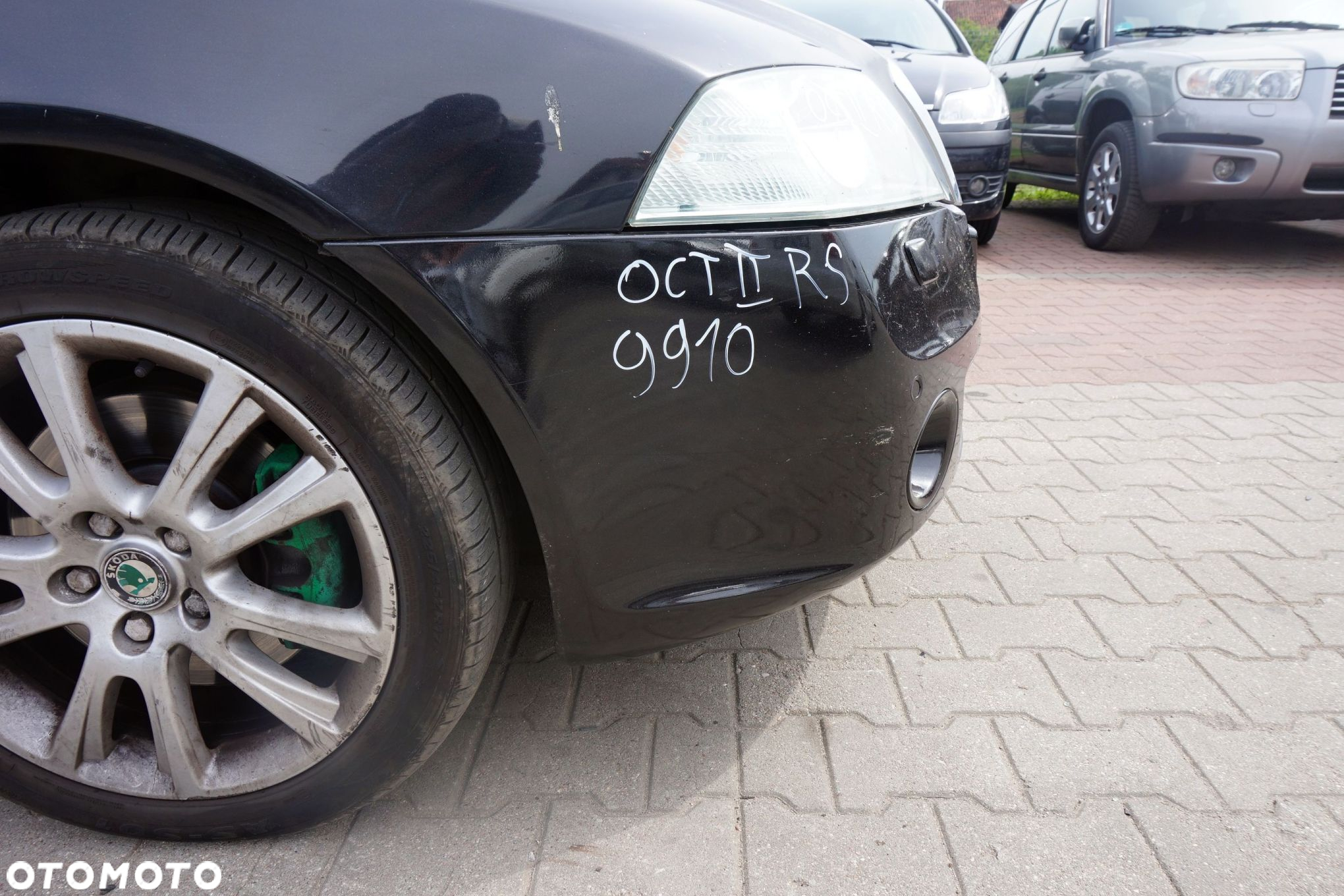 MASKA ZDERZAK BŁOTNIKI LAMPY OCTAVIA II RS 1Z3 9910  SKODA 2004-2008 CZARNY PRZÓD KOMPLETNY - 7