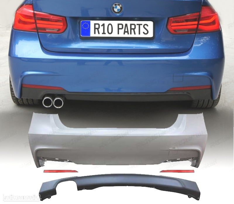 PARA-CHOQUES TRASEIRO BMW F30 LOOK M SAÍDA DUPLA - 1