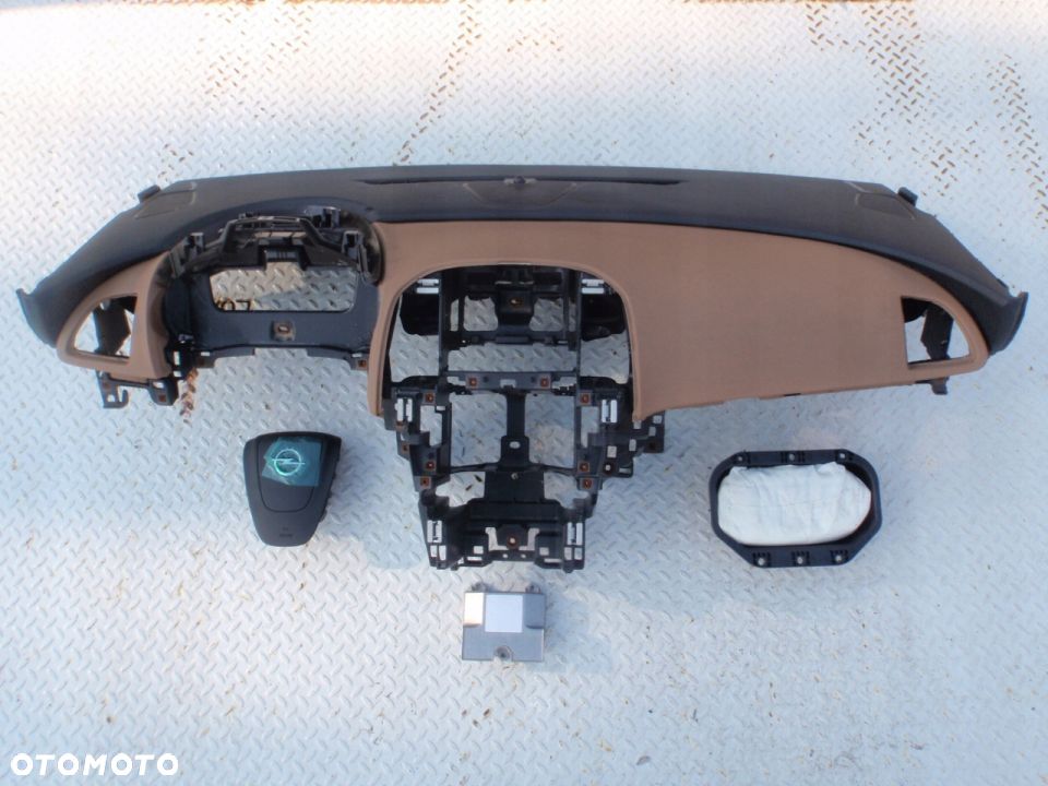 OPEL ASTRA J 4 IV DESKA KONSOLA KOKPIT PULPIT PÓŁKA PARAPET AIRBAG FOTELA szycie PODUSZKI BRĄZOWA !! - 1