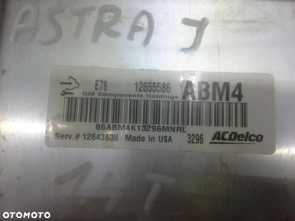 Opel Astra IV J 1.4 Turbo zestaw startowy komputer 12655586 ABM4 immo licznik moduły i inne - 5