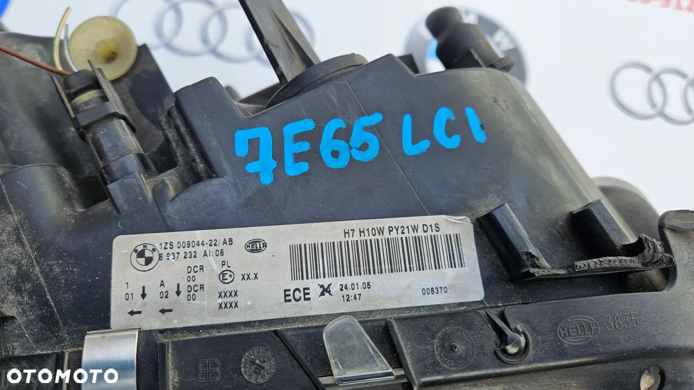 BMW 7 E65 LIFT Reflektor prawy Lampa prawa DYNAMIC XENON 6937232 Europa - 22