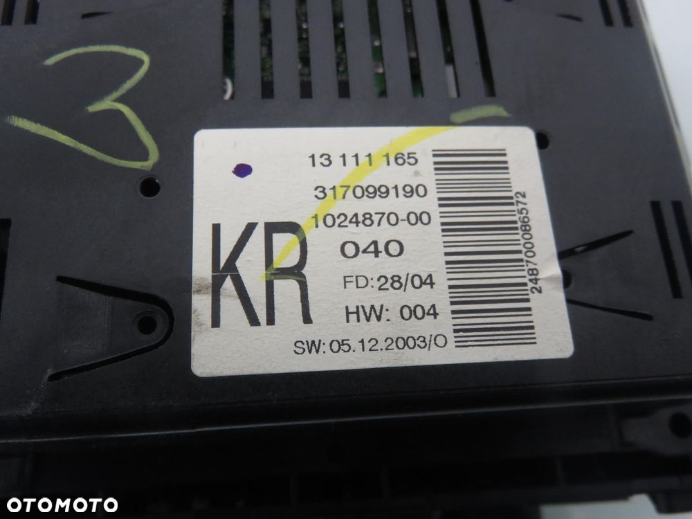 RADIO CD30 OPEL ASTRA III H 93180959 13111165 102487000 - 13