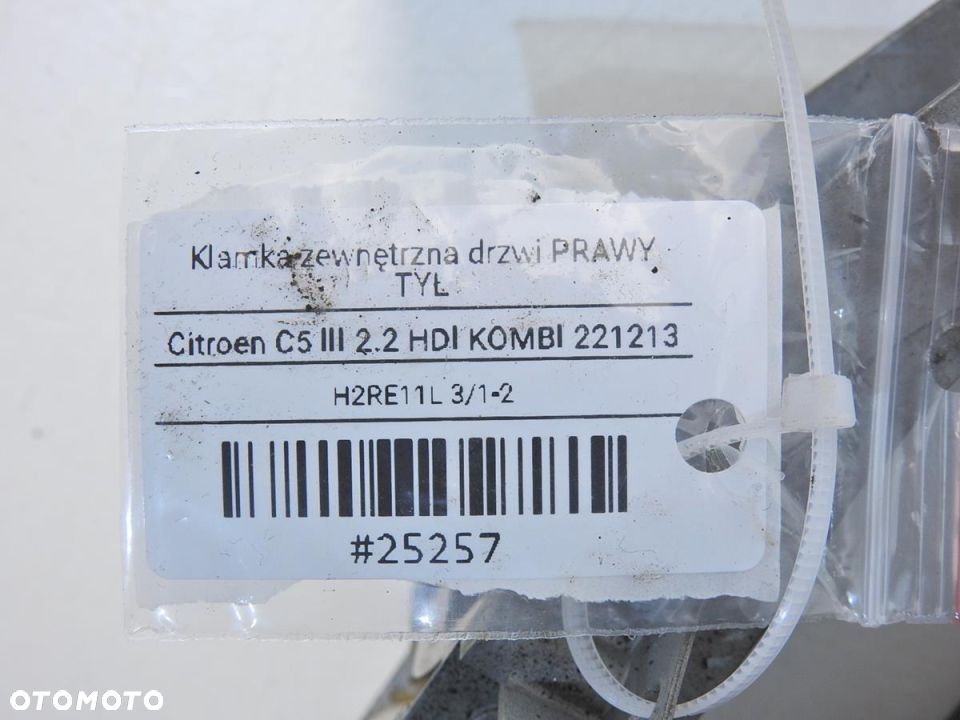 KLAMKA DRZWI PRAWY TYŁ KKQD CITROEN C5 III - 8