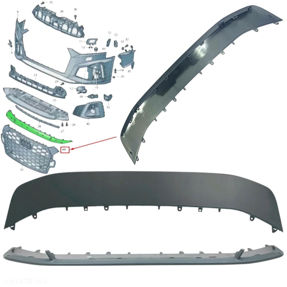 AUDI A4 B9 2019-2022 S-LINE LIFT DOKŁADKA LISTWA ZDERZAK SPOILER 8W0807717B - 2