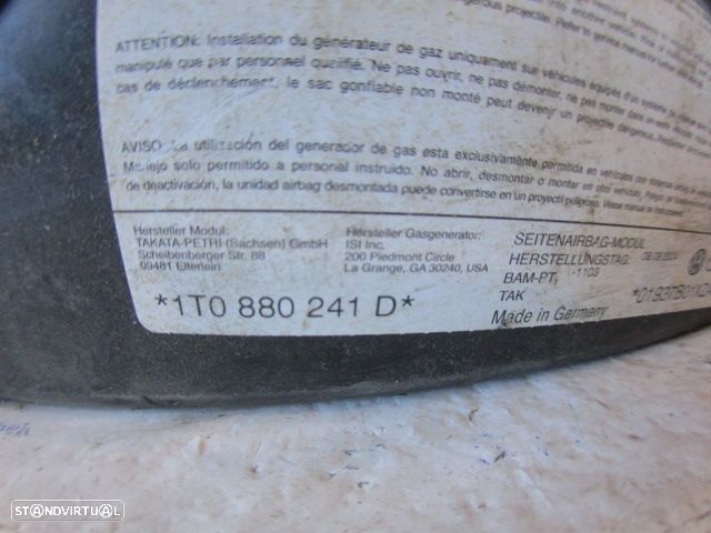 Airbag Banco 1T0880241D VW TOURAN 2005 2.0TDI 140CV 5P CINZA FRT ESQ - 4