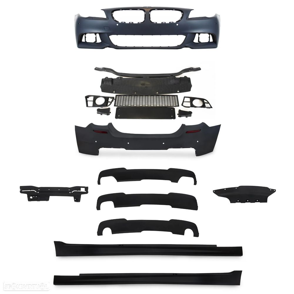 Kit completo BMW serie 5 F10 LCI 2013-2017 pack M Para-choques Frontal + traseiro + embaladeiras - 1