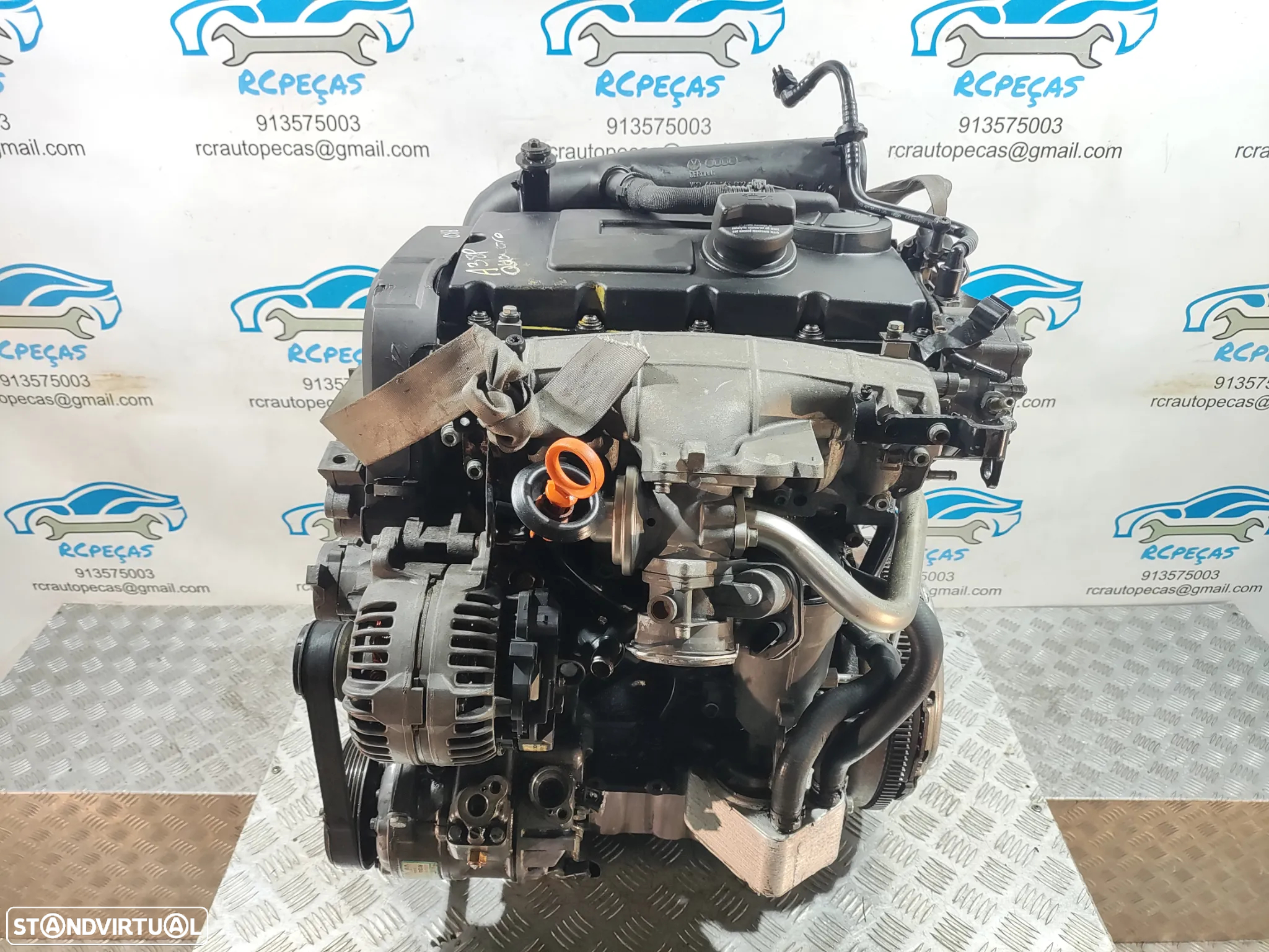 MOTOR COMPLETO 2.0 TDI 16V 140CV BKD AUDI A3 VW VOLKSWAGEN GOLF TOURAN JETTA SEAT LEON TOLEDO ALTEA SKODA OCTAVIA MOTOR ARRANQUE ALTERNADOR BIMASSA COMPRESSOR EMBRAIAGEM BOMBA DIRECAO INJETORES - 4