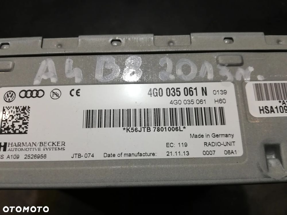 Moduł tuner radia A4 A5 A6 A7 4G0035061N - 2