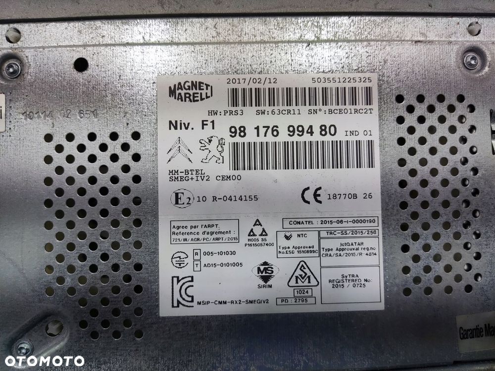 fabryczne radio nawigacja citroen c5 iii x7 9817699480 2012-2017 lift - 5