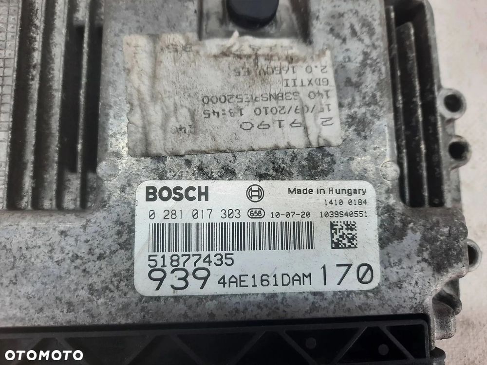 KOMPUTER STEROWNIK SILNIKA ALFA ROMEO 159 2.0 JTDM 51877435 0281017303 - 2