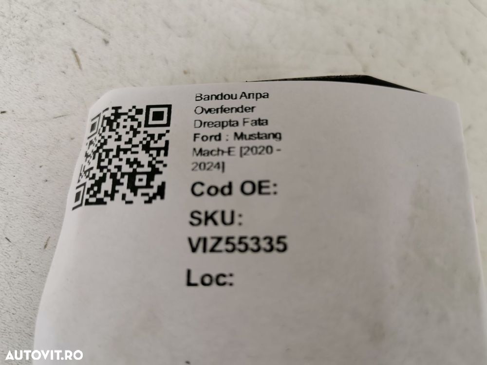 Bandou Aripa Overfender Dreapta Fata Ford  Mustang Mach-E [2020 - 2024 - 8
