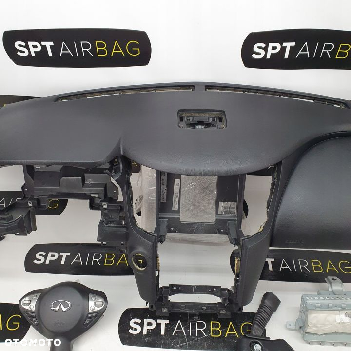 INFINITI QX70 DESKA ROZDZIELCZA KONSOLA KOKPIT PULPIT PODUSZKI AIRBAG AIR BAG PASY KIT SET - 3
